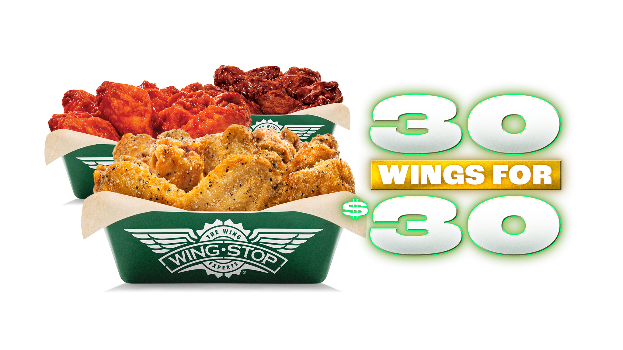 30 Crispy Wings in 3 Signature Flavors
