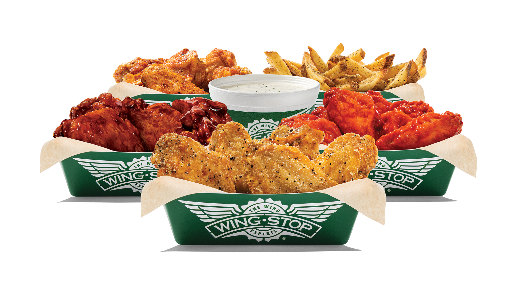 20 Classic Wings tossed in up to 4 flavors, served with a Large Fry and Large Ranch. Everything you need for game day. Feeds 4